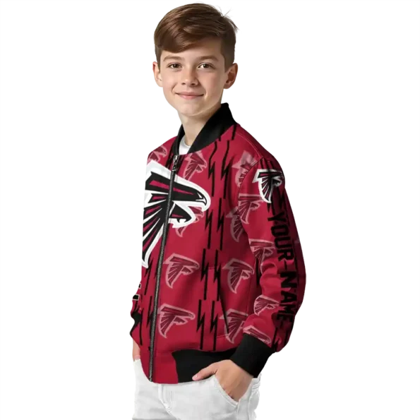 customized atlanta falcons bolt stripe red bomber jacket trendy