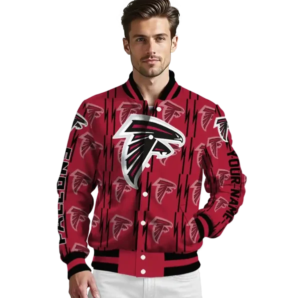 customized atlanta falcons bolt stripe red varsity jacket high quality.webp