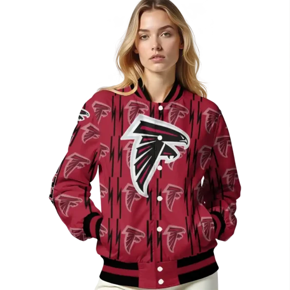 customized atlanta falcons bolt stripe red varsity jacket latest model.webp