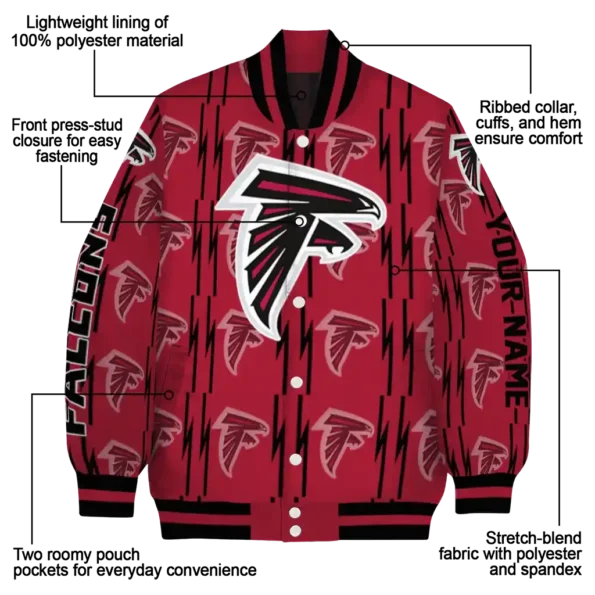 customized atlanta falcons bolt stripe red varsity jacket new arrival.webp