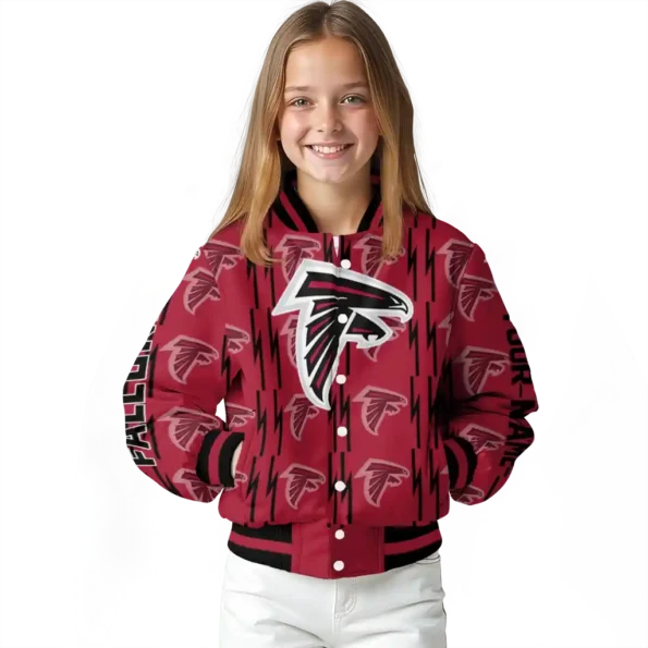 customized atlanta falcons bolt stripe red varsity jacket top rated.webp