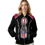 customized atlanta falcons claw blood red black bomber jacket best selling