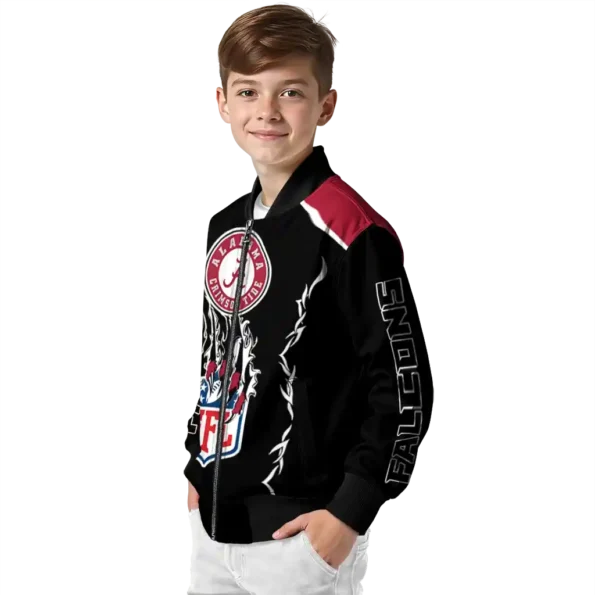 customized atlanta falcons claw blood red black bomber jacket trendy