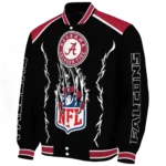 customized atlanta falcons claw blood red black varsity jacket best selling.webp
