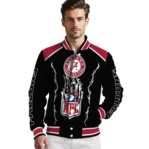 customized atlanta falcons claw blood red black varsity jacket high quality.webp