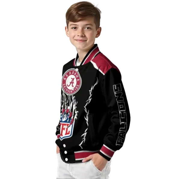 customized atlanta falcons claw blood red black varsity jacket trendy.webp