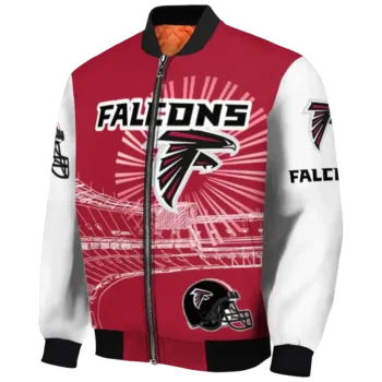 customized atlanta falcons ferris arena red white bomber jacket best selling