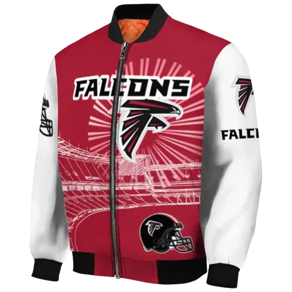 customized atlanta falcons ferris arena red white bomber jacket best selling