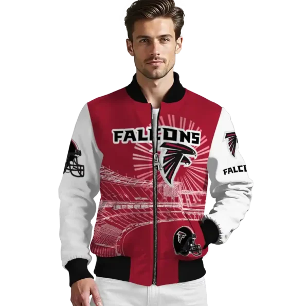 customized atlanta falcons ferris arena red white bomber jacket high quality