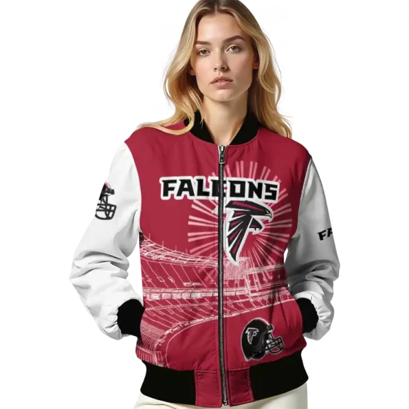 customized atlanta falcons ferris arena red white bomber jacket latest model