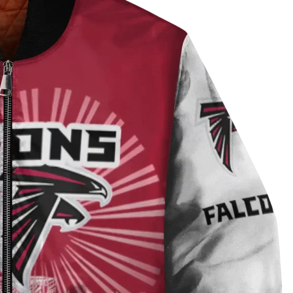customized atlanta falcons ferris arena red white bomber jacket premium grade