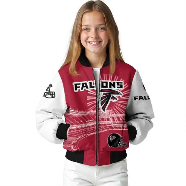 customized atlanta falcons ferris arena red white bomber jacket top rated
