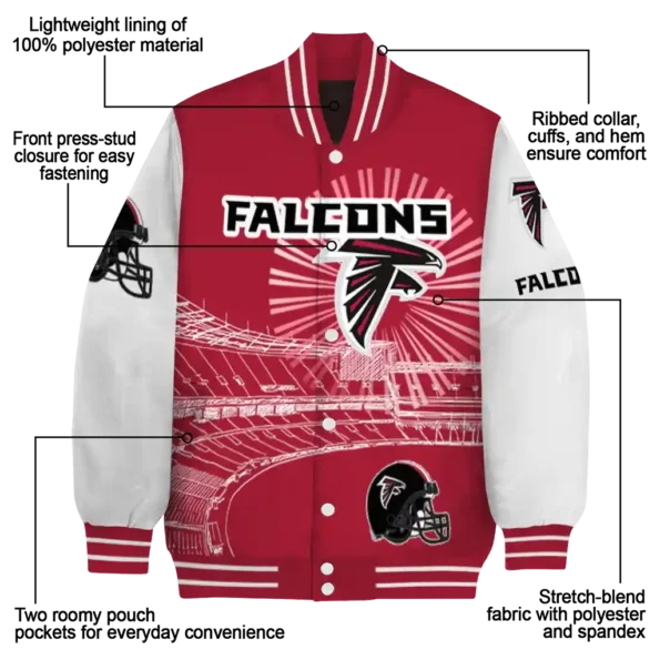 customized atlanta falcons ferris arena red white varsity jacket new arrival.webp