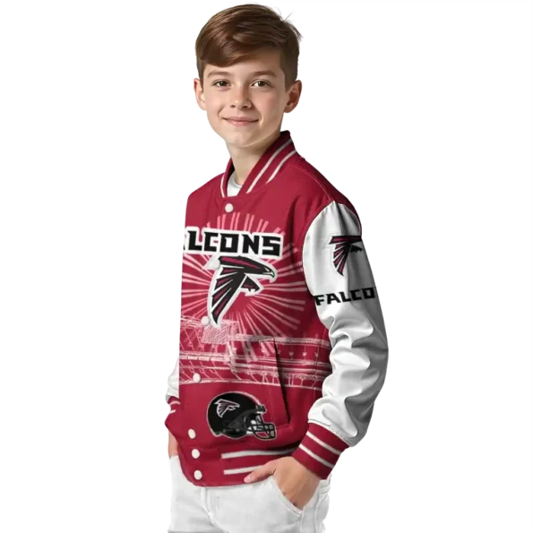 customized atlanta falcons ferris arena red white varsity jacket trendy.webp