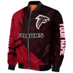 customized atlanta falcons hexagon mesh red black bomber jacket best selling