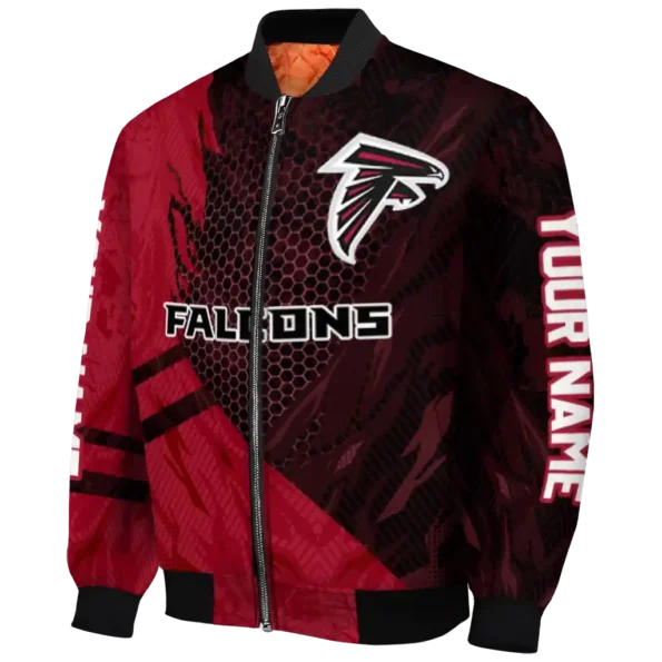 customized atlanta falcons hexagon mesh red black bomber jacket best selling