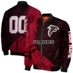 customized atlanta falcons hexagon mesh red black bomber jacket best selling