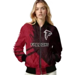 customized atlanta falcons hexagon mesh red black bomber jacket best selling