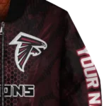 customized atlanta falcons hexagon mesh red black bomber jacket best selling