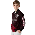 customized atlanta falcons hexagon mesh red black bomber jacket best selling