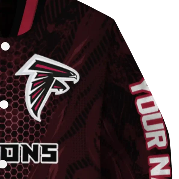 customized atlanta falcons hexagon mesh red black varsity jacket premium grade.webp