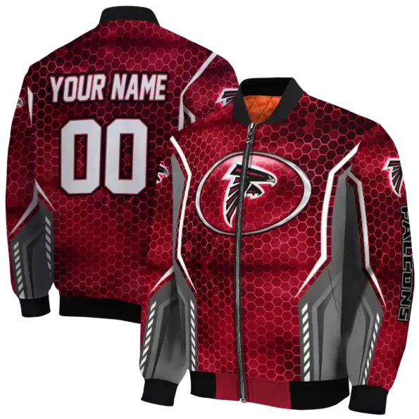 customized atlanta falcons power plate red bomber jacket fashion forward