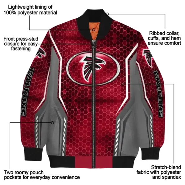 customized atlanta falcons power plate red bomber jacket new arrival