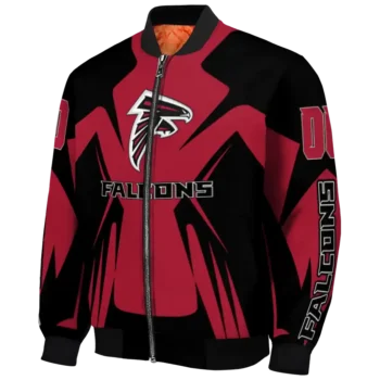 customized atlanta falcons spider mark red black crocs bomber jacket best selling