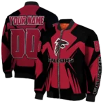 customized atlanta falcons spider mark red black crocs bomber jacket best selling