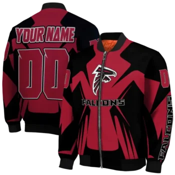 customized atlanta falcons spider mark red black crocs bomber jacket fashion forward