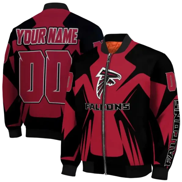 customized atlanta falcons spider mark red black crocs bomber jacket fashion forward