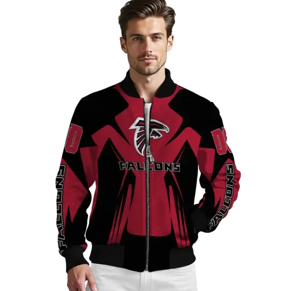 customized atlanta falcons spider mark red black crocs bomber jacket high quality