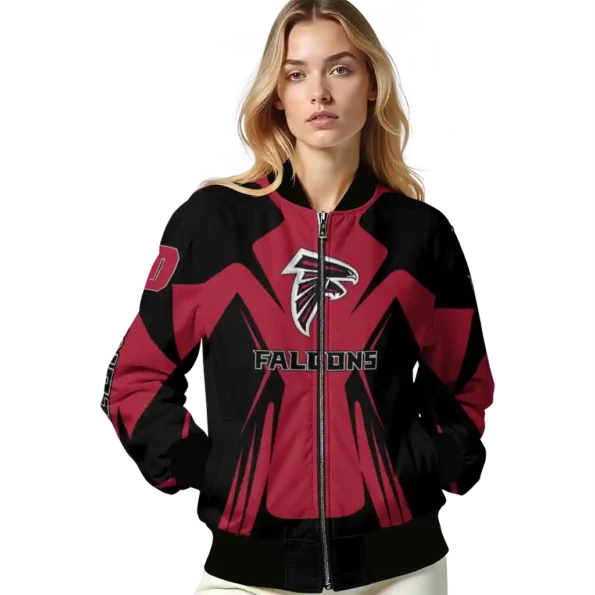 customized atlanta falcons spider mark red black crocs bomber jacket latest model