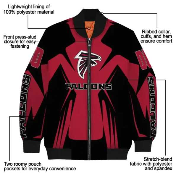 customized atlanta falcons spider mark red black crocs bomber jacket new arrival