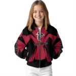 customized atlanta falcons spider mark red black crocs bomber jacket best selling