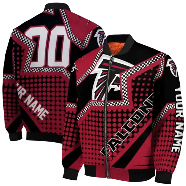 customized atlanta falcons star burst red bomber jacket fashion forward