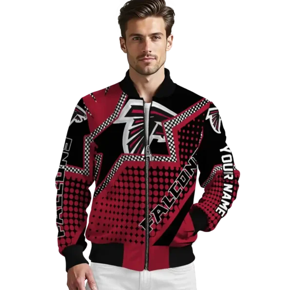customized atlanta falcons star burst red bomber jacket high quality