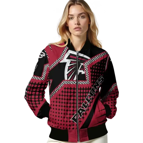 customized atlanta falcons star burst red bomber jacket latest model