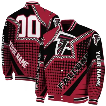 customized atlanta falcons star burst red varsity jacket fashion forward.webp