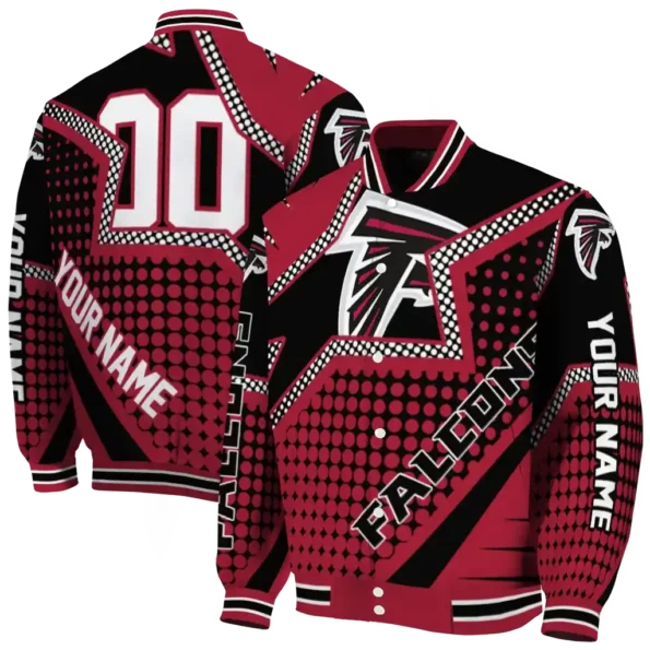 customized atlanta falcons star burst red varsity jacket fashion forward.webp