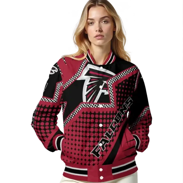 customized atlanta falcons star burst red varsity jacket latest model.webp