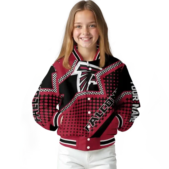 customized atlanta falcons star burst red varsity jacket top rated.webp