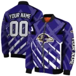 customized baltimore ravens chevron angles purple bomber jacket best selling