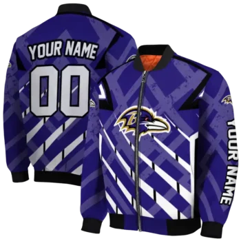 customized baltimore ravens chevron angles purple bomber jacket fashion forward