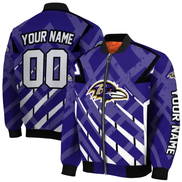 customized baltimore ravens chevron angles purple bomber jacket fashion forward