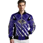 customized baltimore ravens chevron angles purple bomber jacket best selling