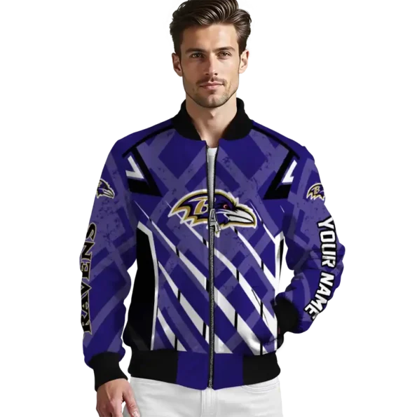 customized baltimore ravens chevron angles purple bomber jacket high quality