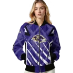 customized baltimore ravens chevron angles purple bomber jacket best selling
