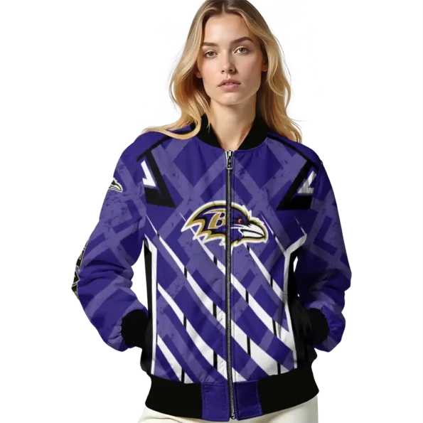 customized baltimore ravens chevron angles purple bomber jacket latest model