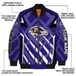 customized baltimore ravens chevron angles purple bomber jacket best selling